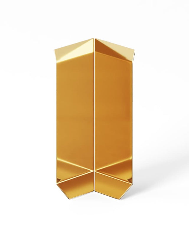 Skirting Board F and accessories in steel 270 cm - Glossy Gold