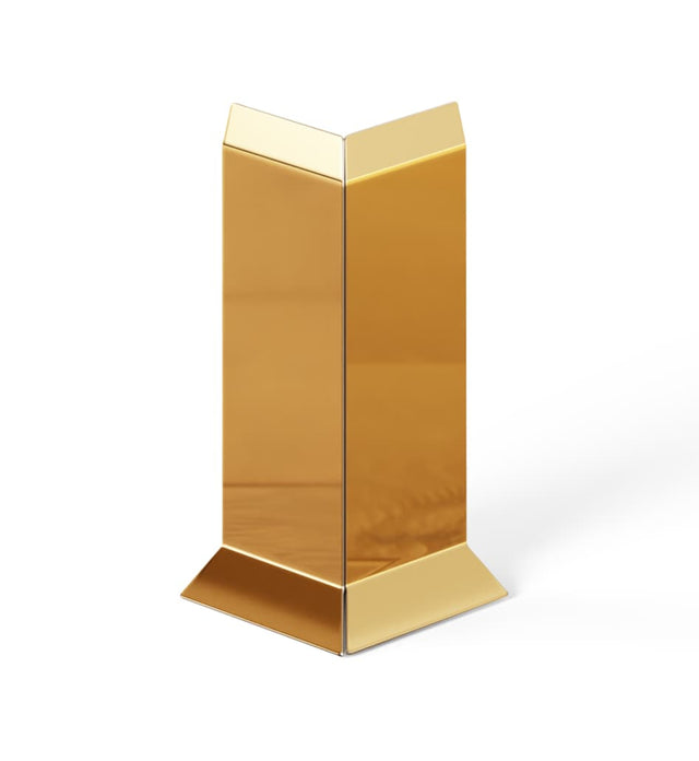 Skirting Board F and accessories in steel 270 cm - Glossy Gold