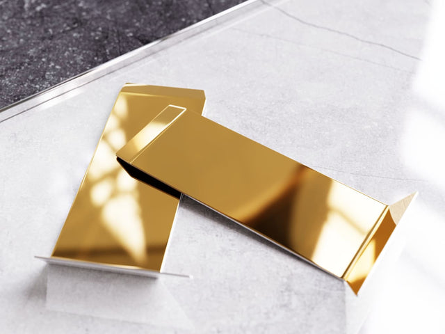 Skirting Board F and accessories in steel 270 cm - Glossy Gold