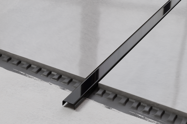 Polished black stainless steel connection profile C