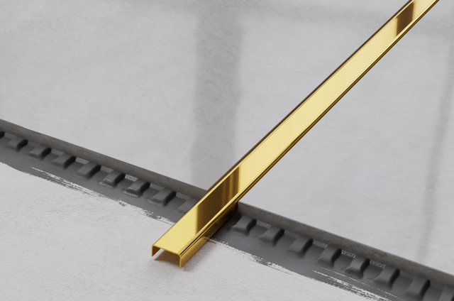 Connection profile C in shiny gold stainless steel