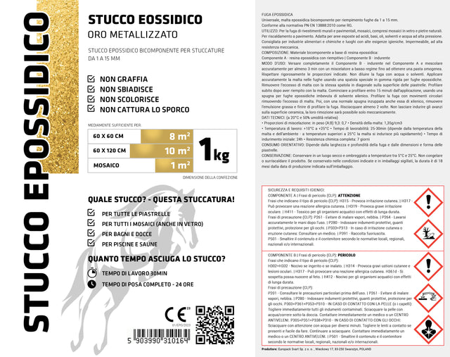 Zweikomponentiger Epoxidspachtel zur Fugenfüllung - Metallisches Gold