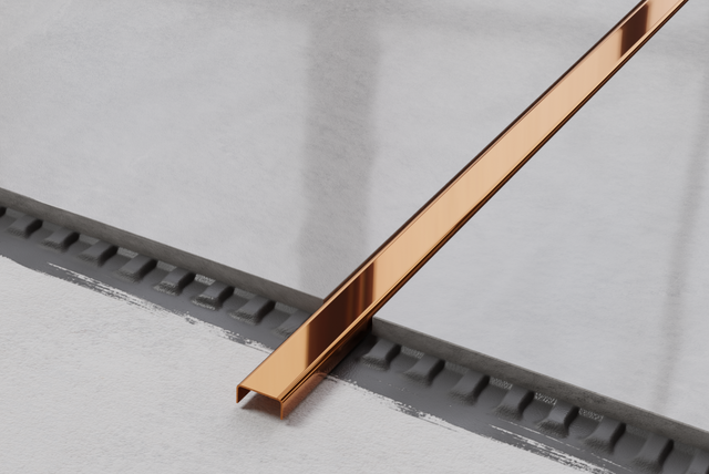 Polished copper stainless steel connection profile C