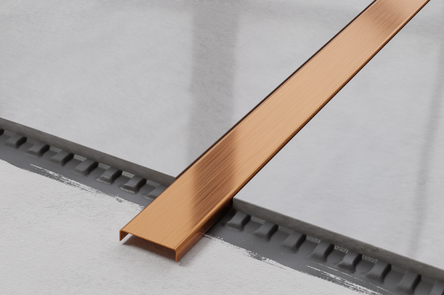 Profil C en acier inoxydable finition cuivre satiné