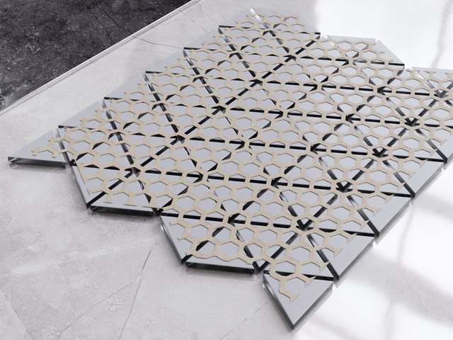 Mosaico de vidrio en malla para baño o cocina 26.3 cm x 30.3 cm - Back to Black