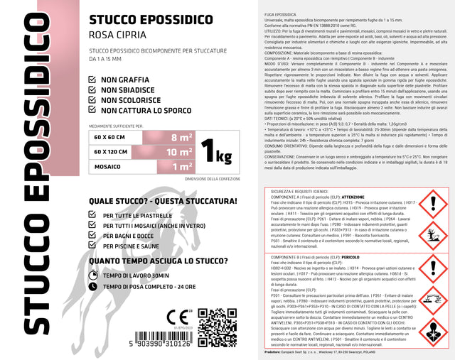 Mastic époxy bicomposant pour joints de 1 à 15 mm - Rose