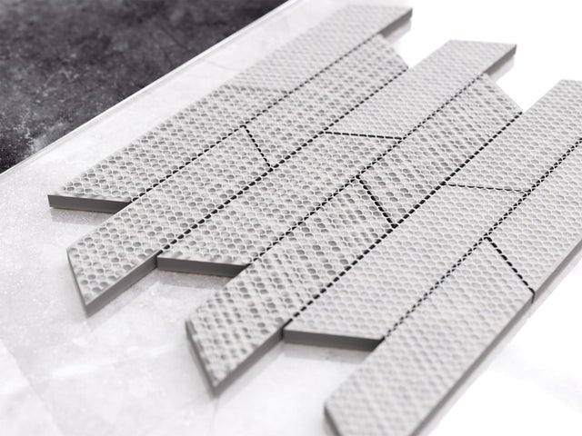 Mosaico in gres su rete per bagno o cucina 25.3 cm x 28.6 cm - Marble pahoehoe