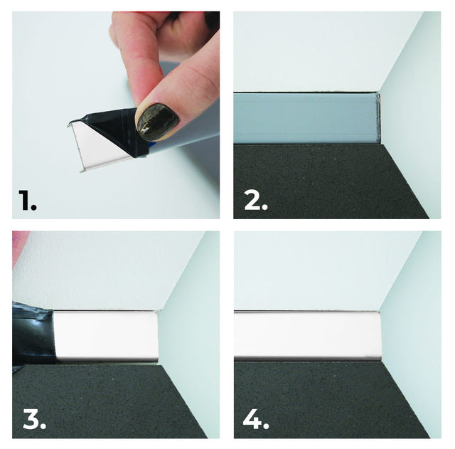 Profilo C di raccordo in acciaio inossidabile argento satinato