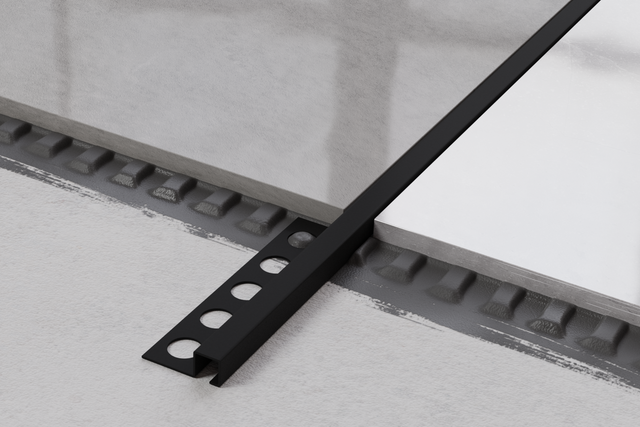 Dekoratives Q-Winkelprofil aus Edelstahl - Schwarz matt