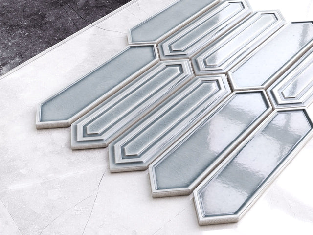 Ceramic mosaic on mesh for bathroom or kitchen 25.5 cm x 35 cm - City vibes