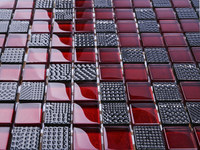 Mosaik aus Glas auf Netz für Bad oder Küche 30 cm x 30 cm - Aventador