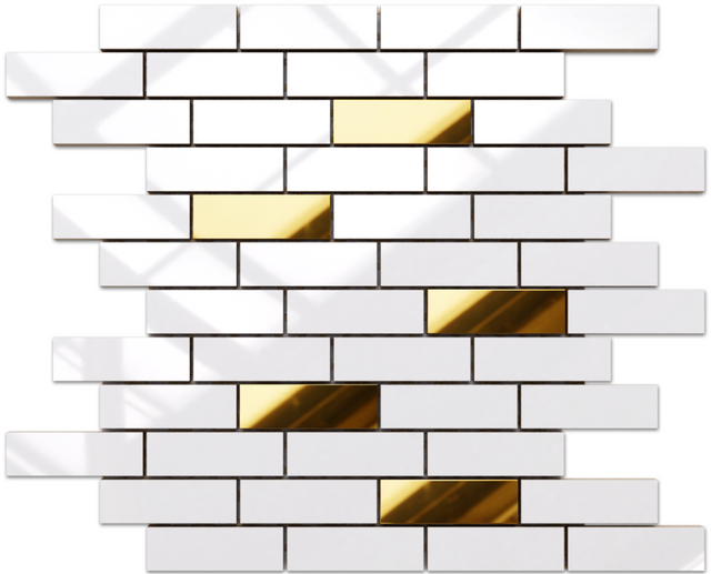 Mosaico su rete in ceramica per bagno o cucina 30 cm x 29.8 cm - Gold Mine