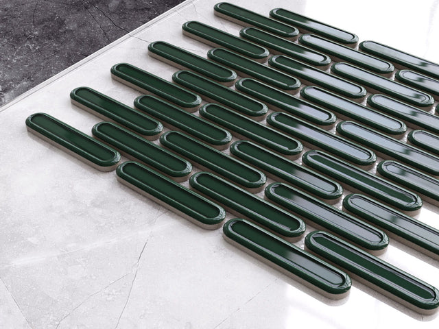 Mosaico de cerámica en red para baño o cocina 30 cm x 30.5 cm - Emerald savoiardi