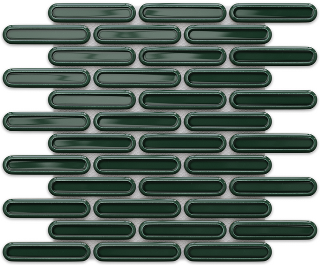 Mosaico in ceramica su rete per bagno o cucina 30 cm x 30.5 cm - Emerald savoiardi