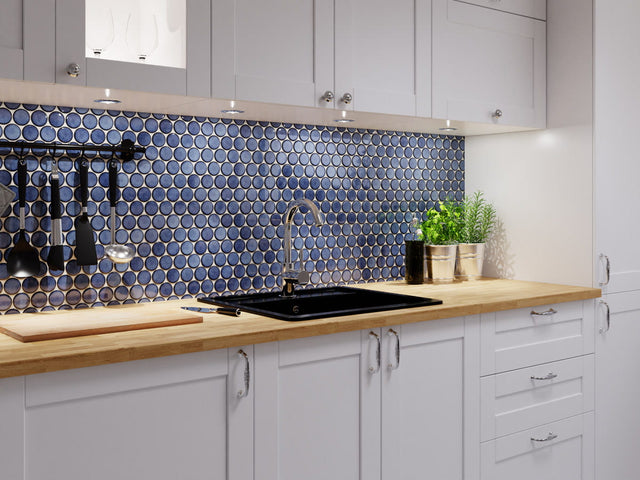 Mosaico de cerámica en red para baño o cocina 30.6 cm x 26.5 cm - Ocean Breeze