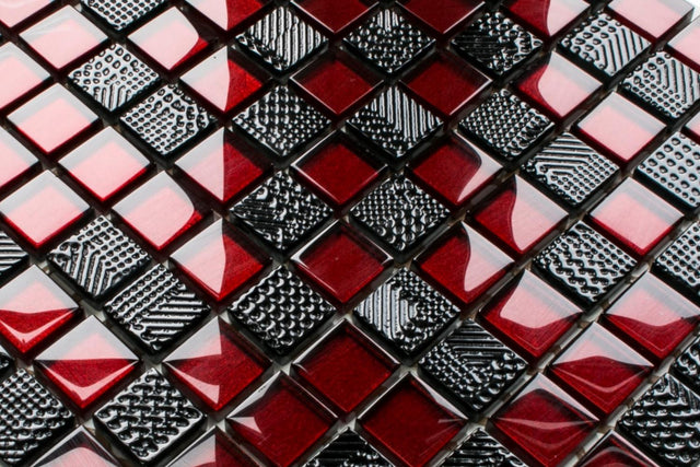 Mosaik aus Glas auf Netz für Bad oder Küche 30 cm x 30 cm - Aventador