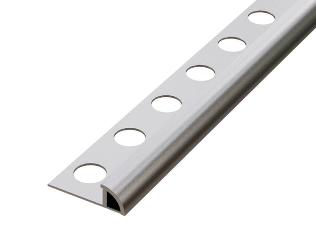 Profilo frontale ARC in alluminio anodizzato per piastrelle 1 cm x 270 cm - argento opaco liscio