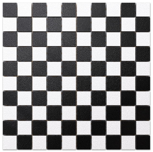 Mosaico in gres su rete per bagno o cucina 30 cm x 30 cm - Queen's checkmate