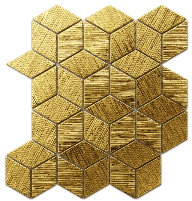 Glass mosaic on mesh for bathroom or kitchen 30.5 x 26.5 cm - Gold eagle