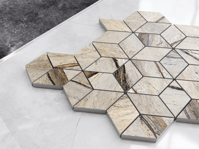 Mosaico en malla de gres para baño o cocina 30.5 cm x 26.5 cm - Maple diamond