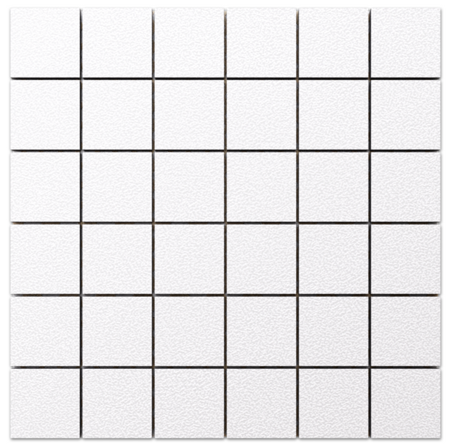 Mosaico in gres su rete per bagno o cucina 30 cm x 30 cm - Big white cubes