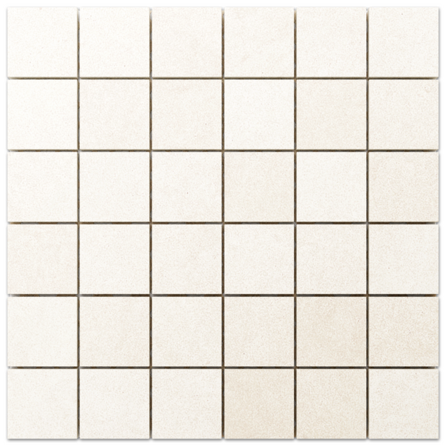 Mosaico in gres su rete per bagno o cucina 30 cm x 30 cm - Big creamy cubes