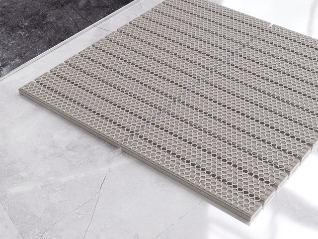 Mosaico su rete in ceramica per bagno o cucina 29.0 cm x 28.2 cm - Matt white piano