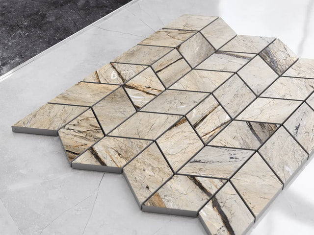 Mosaico de gres en red para baño o cocina 26.5 cm x 30.5 cm - Pizarra blanca