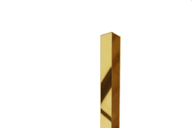 Profil décoratif d'angle intérieur en acier inoxydable doré brillant