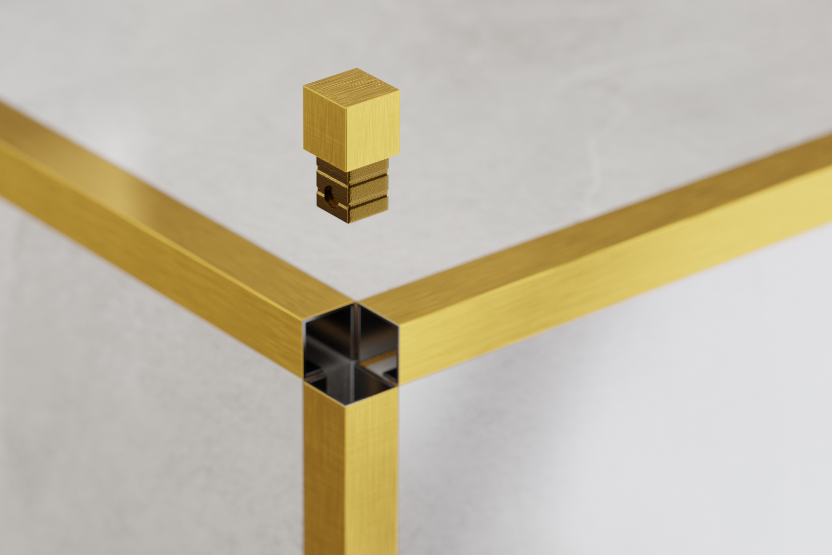 Corner finish for polished stainless steel profiles QS satin gold poli ...
