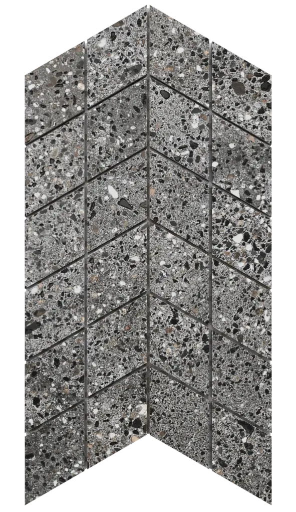 Mosaico in gres su rete per bagno o cucina 17.2 cm x 29.8 cm - Multistone mini chevron