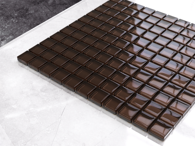 Mosaïque en verre sur filet pour salle de bain ou cuisine 30 cm x 30 cm - Pâtisserie au chocolat