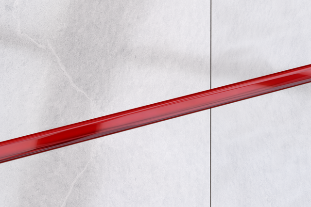 Striscia in vetro decorativa per bagno o cucina rosso - 1.5 cm