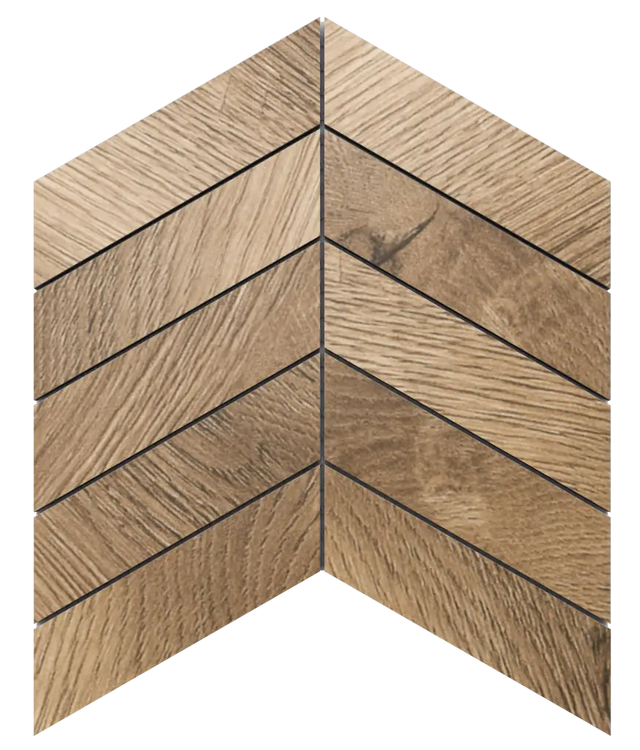 Mosaico in gres su rete per bagno o cucina 24.6 cm x 25.2 cm - Black Walnut