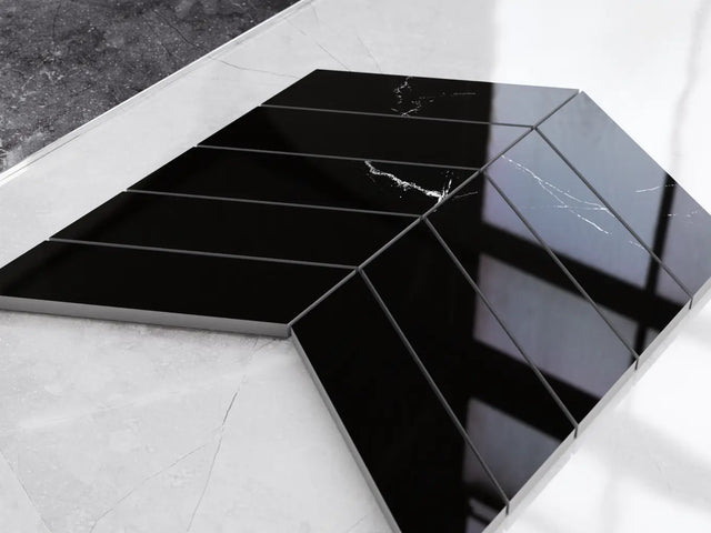 Mosaïque en grès sur filet pour salle de bain ou cuisine 24,6 cm x 25,2 cm - Marbre épicé