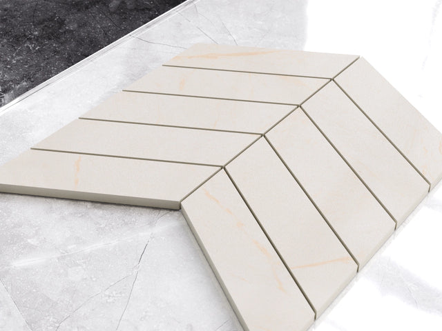 Mosaico in gres su rete per bagno o cucina 24.6 cm x 25.2 cm - Sand Drift