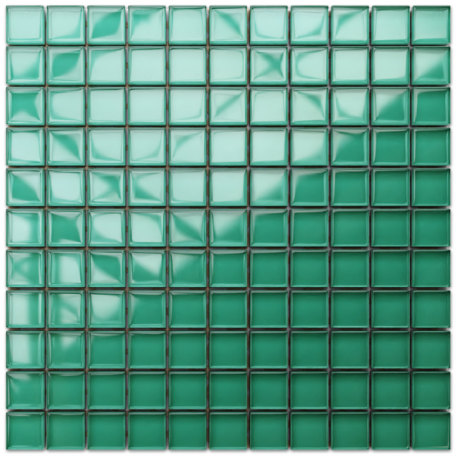 Mosaico in vetro su rete per bagno o cucina 30 x 30 cm - Verdant fields