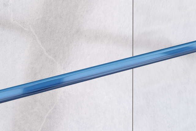 Striscia in vetro decorativa per bagno o cucina azzurro - 1.5 cm