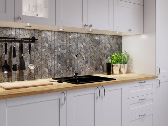 Mosaico in gres su rete per bagno o cucina 17.2 x 29.8 cm - Mini diamond romb matt