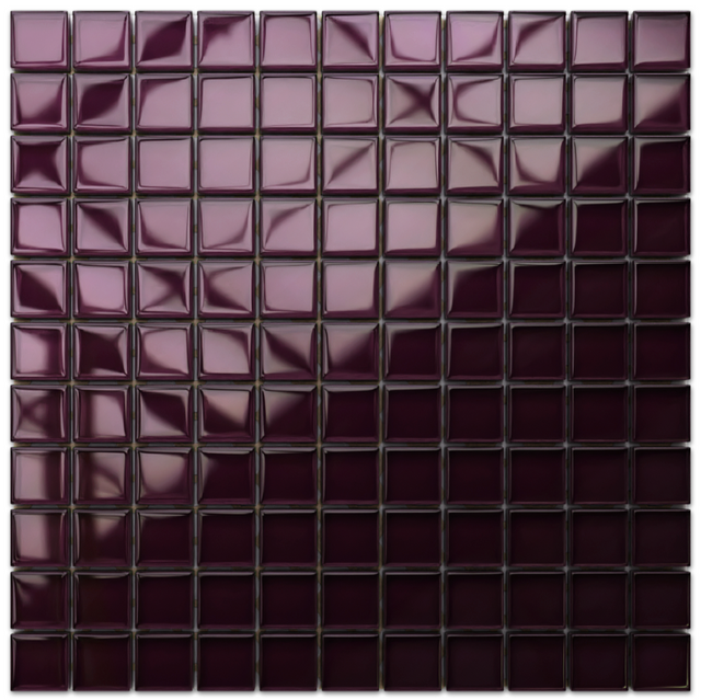 Mosaico in vetro su rete per bagno o cucina 30 cm x 30 cm - Purple eggplant