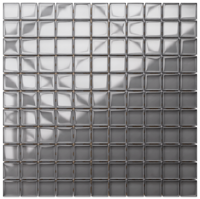 Mosaico in vetro su rete per  bagno o cucina  30 cm x 30 cm - Dorian Grey