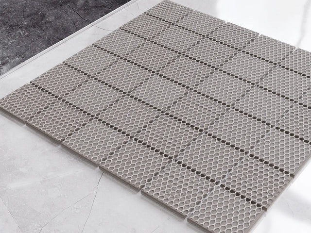 Mosaico in ceramica su rete per bagno o cucina 30 cm x 30 cm - White chaturanga