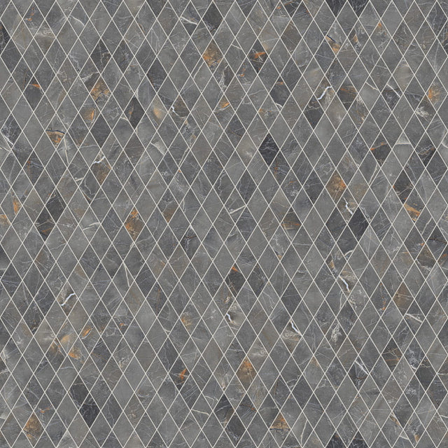 Mosaico in gres su rete per bagno o cucina 29.2 cm x 25 cm – Romb shinestone