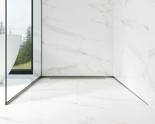 Profil LM fixation verre pour douche en acier inoxydable - Gunmetal