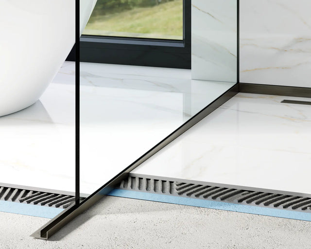 Profil de verre LPSL douche et sol gauche noir satiné