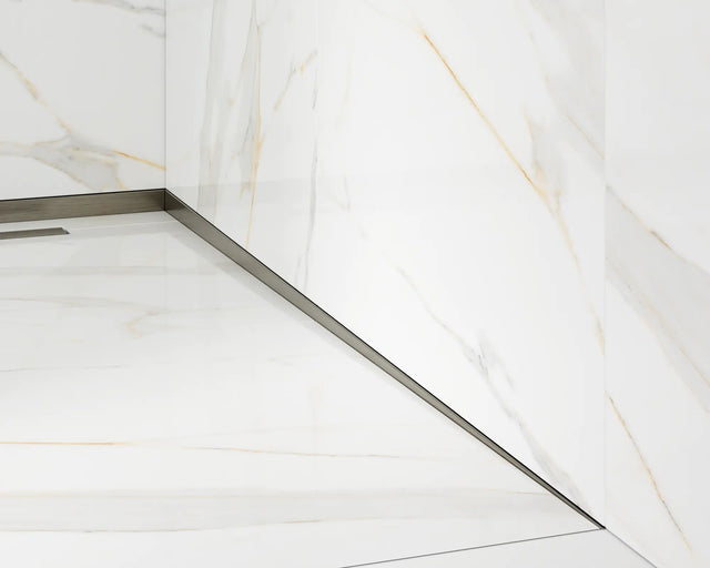 LSP Duschprofil rechte Wand aus Edelstahl – Gunmetal