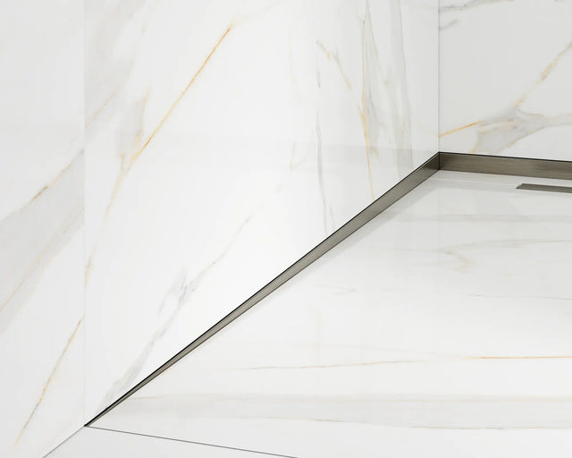 Perfil de ducha LSL pared izquierda en acero inoxidable - Gunmetal