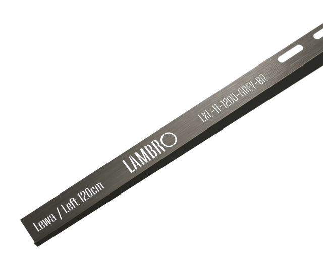 Profil de douche LKL sol gauche en acier inoxydable - Gunmetal