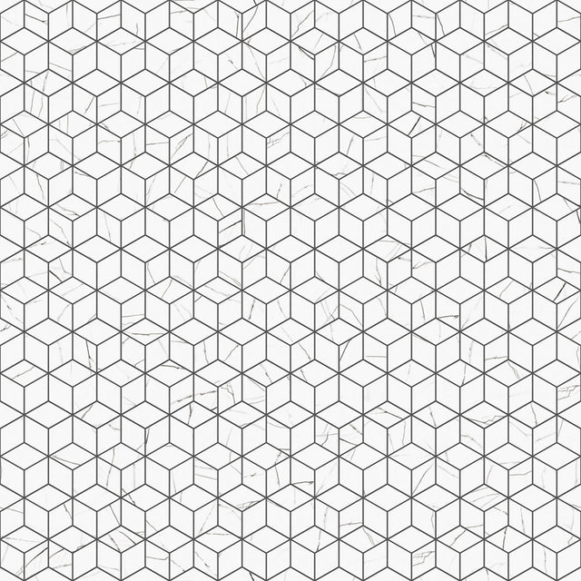Mosaic in gres on mesh for bathroom or kitchen 30.5 cm x 26.5 cm - Carrara marble lappato