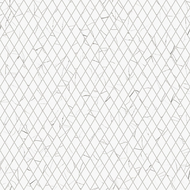 Mosaic in gres on mesh for bathroom or kitchen 29.2 cm x 25 cm - Carrara marble rhombus